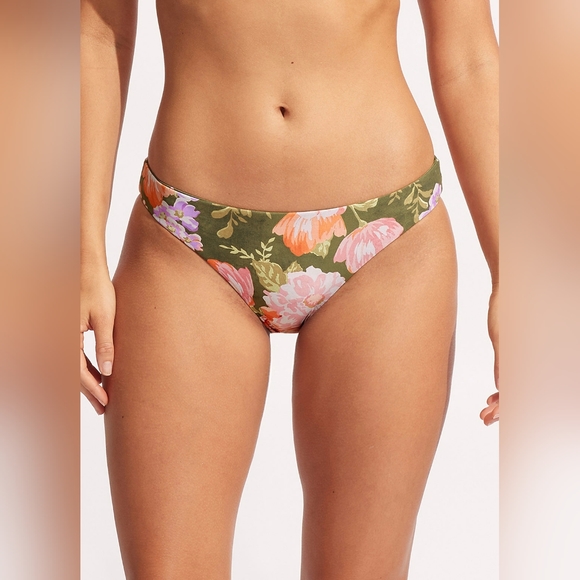Seafolly Paradise Garden Reversible Hipster - Avocado - Picture 2 of 3